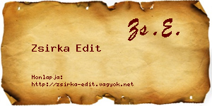 Zsirka Edit névjegykártya